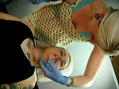 Jessie's philtrum piercing by Lexci Million (Shambhala Tattoos, Edmonton, AB Jessie's philtrum piercing by Lexci Million (Shambhala Tattoos, Edmonton, AB