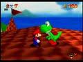 Super Mario 64 meeting Yoshi.