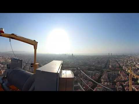 Vistas desde las grúas de la Sagrada Familia de Barcelona