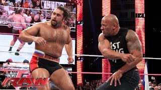 The Rock confronts Rusev: Raw, Oct. 6, 2014 The Rock confronts Rusev: Raw, Oct. 6, 2014