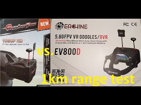Goggles Two vs. EV800D 1km side by side range test - Eachine - Banggood