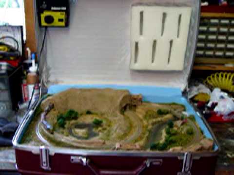zscale - Z Scale model train in an American Tourister suitcase built by custom builder XRDaddy1. Construction period ran from November 2008 to May 2009. Be sure to vi...