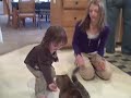 Maddie plays with Squirt