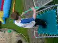 free style on a baby trampoline free style on a baby trampoline