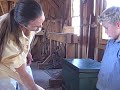 This is the Place Heritage Park's  Master Woodworker Aaron Mc Donald teaches young apprentice