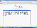 Change MAC address in Win XP