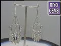 Silver Rainbow moon stone earring By Riyo Gems India