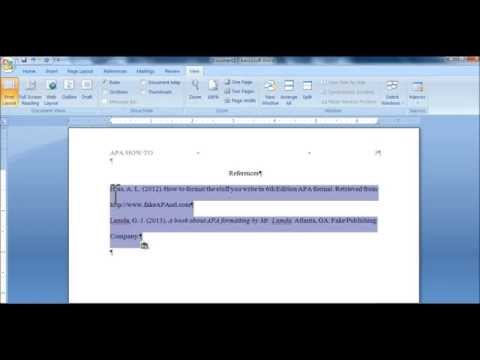video-linktoworks-Set a Hanging Indent for APA References Page (or MLA Works ...