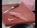 Solomillo de cerdo al roquefort con flan de verduras