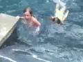 Lauren and Lucy swimming, 7-21-08