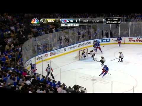 Last 1.5 minutes of 3rd, Patrice Bergeron interview. May 21 2013 Boston Bruins vs NY Rangers NHL_Ice hockey. NHL, National Hockey League best videos. Sport of USA, NHL