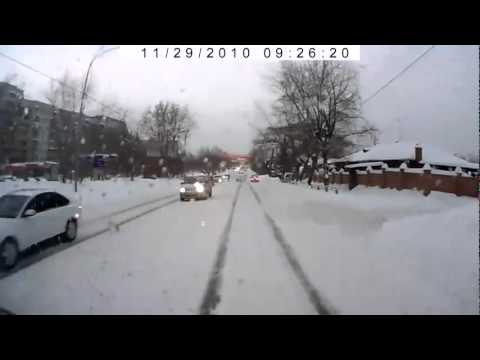 Filming his own crash with a Police car