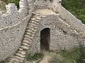 visite du chateau de crussol (saint  p�ray ard�che france)
histoire du ch�teau :
936
1�re mention sur le ch�teau dans le cartulaire de st chaffe du monestier
invasion normandes
1210
agn�s, h�riti�re de crussol �pouse giraud bastet
philippe ii auguste
1264
mort de giraud bastet, jean de crussol lui succ�de il habitait au ch�teau de charmes
saint louis
1300
le vivarais est rattach� � la france
charles ii le bel
1304
jean bastet entre dans l'arm�e royale
1350
guillaume de crussol obtient le titre de baron
jean le bon
1486
mariage de jacques de crussol avec simone d'uz�s. il devient gouverneur du dauphin�, s�n�chal de baucaire. il participe � la guerre d'italie avec charles viii et louis xii. crussol est un vicomt�.
1556
crussol devient un comt�
henri ii
1562
antoine de crussol se retire dans son ch�teau de charmes
charles ix
1565
avec uz�s, crussol devient un duch�
1572
le titre devient duch� pairie, les seigneurs de crussol n'habitent plus � crussol mais � uz�s
massacre de la
 st baeth�l�my
1573
mort d'antoine � la rochelle. jacques de crussol h�rite. il devient un des principaux chefs protestants, les calvinistes s'installent � crussol
1574
le gouverneur de valence, mistral prend d'assaut la forteresse
henri ii
1575
les catholiques incendient la ch�teau
1577
le ch�teau est dirig� par un gentilhomme catholique geys. les protestants en font le si�ge. ils livrent bataille contre le seigneur d'orches, au pied de la montagne. ils sont mis en d�route.
1580
le ch�teau est � nouveau incendi�
1586
mort de jacques de crussol
1621
le ch�teau sert de refuge aux catholiques
1622
les protestants reprennent la forteresse et la d�truisent
1624
le ch�teau n'est plus habitable
louis xiii richelieu
1855
destruction du principal corps de logis c�t� valence, suite � une explosion dans la carri�re au pied de la falaise, le 3 octobre.
napol�on iii
valpard films http://valpardfilms.free.fr