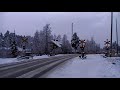 Finnish regional train 444 passed Tuuri as. level crossing