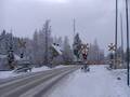 Finnish regional train 444 passed Tuuri as. level crossing