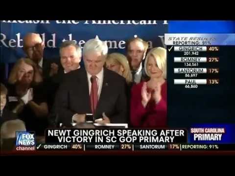 Newt's Victory Speech - South Carolina Primary Win