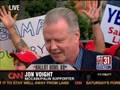 Pro Obama sign gets snatch at Palin rally on live TV