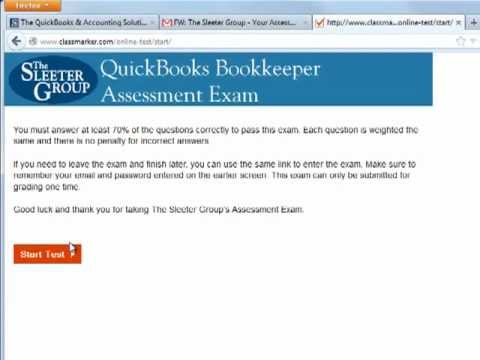 QuickBooks Assessment Exams from The Sleeter Group