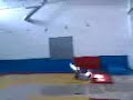 mick harris doing a roley poley in a gym at work, what a cock!