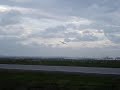 Airbus A380 performing crosswind landing