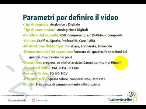 Flusso video: segnale, connessione, codifica e altri paramet... Flusso video: segnale, connessione, codifica e altri paramet...