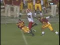 Highlights from the 2005 USC vs Fresno State game.  In a game which many feel secured his Heisman Trophy, Reggie Bush ran for 294 yards on 23 carries, and finished with a total of 513 all-purpose yards (2nd all-time). The #16 Bulldogs made a good game of it, taking a 42-41 lead with less then 10 minutes left, but the #1 Trojans came back to win, 50-42.Video originally from http://www.mothcontrol.com/sc/