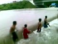 Phillipine Flood a Shuttle bus on flooded highway