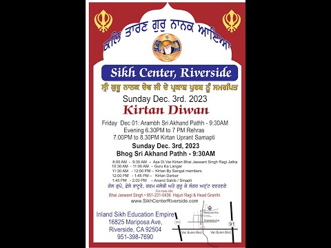 Guru Nanak Dev ji Gurpurab 2023, by Sikh Center Riverside California