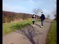 Skateboarding down a hill!