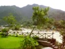 rishikesh, looking at the ganges river  the him. foothills