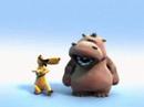 Hippo and dog (in the jungle)