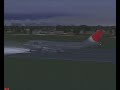 FSX B747-300 Landing Visual at Narita 16R in stormy evening