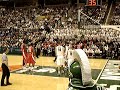 @ the breslin center, msu, osu vs. msu.  oden, shots a free throw as izzone, chants, 