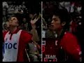 first of all i apologize for the poor quality of the video but when i got it this it just how it was but hopefully you can still enjoy it. this is peter gade vs. lin dan in the thomas cup 2004 men's singles finals. this part includes just the warm up. enjoy the match:) it's a great one.