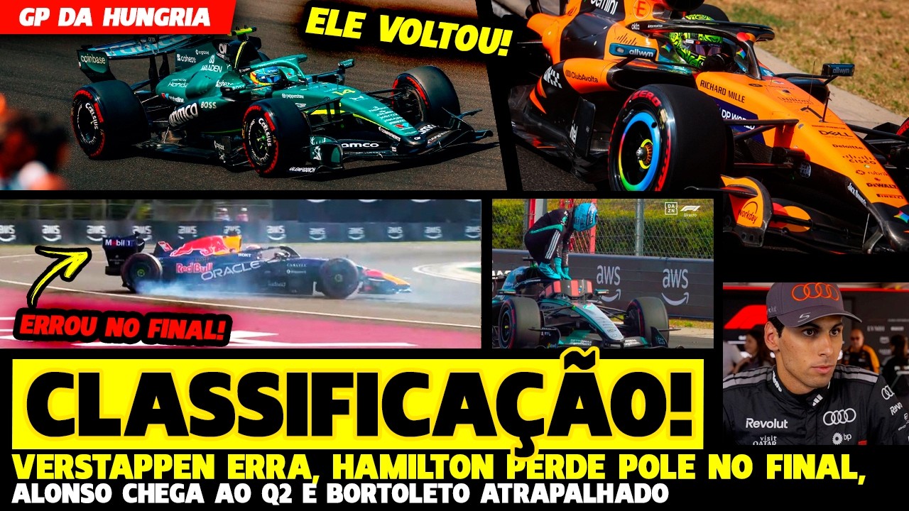 🚨CLASSIFICAÇÃO: VERSTAPPEN ERRA NO FINAL, HAMILTON FICA NO QUASE E BORTOLETO ATRAPALHADO | FÓRMULA 1