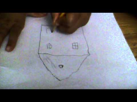 how to draw a three d'house