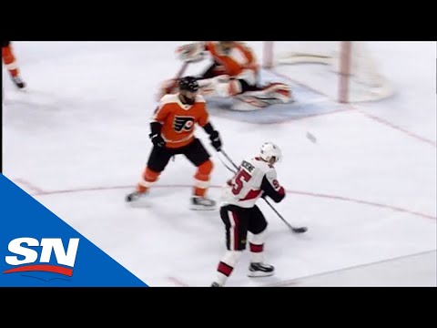 Matt Duchene Bats The Puck Out Of Mid-Air From The Face-Off Circle To Put Senators In Front