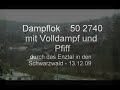 Dampflokomotive 50 2740 mit Volldampf und Pfiff durch das Enztal in den Schwarzwald - 13.12.09