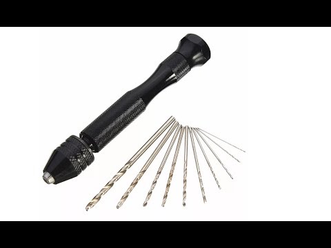 BANGGOOD Drillpro Mini Aluminum Hand Drill with Keyless Chuck and 10 Twist Drills Rotary Tool