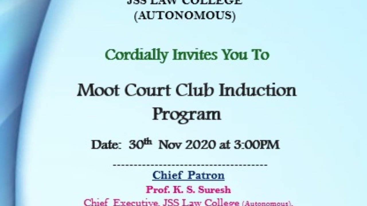 JSSLC - Moot Club Induction Programme 2020