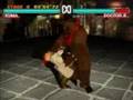 Kuma eating Boskonovitch in Tekken 3