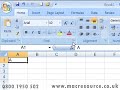 Training Courses on Microsoft Excel 2007 and free online tutorials