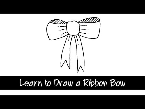 Learn to Draw a Ribbon Bow - quick and easy doodle drawing