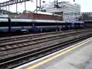 Heathrow Express train travels very slowly past Royal Oak