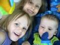 Little boy and goofy girls