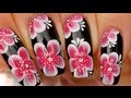 Nail Art One Stroke Fleurs Asiatiques / Asian One Stroke Flower Nail Art