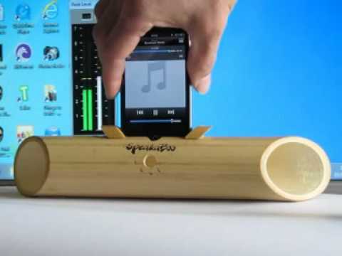 SpeakaBoo - The eco-friendly acoustic bamboo speaker amplifier sound test with iPhone 4