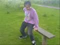 Boy sits on wet bench/gay dancing?!?! Boy sits on wet bench/gay dancing?!?!