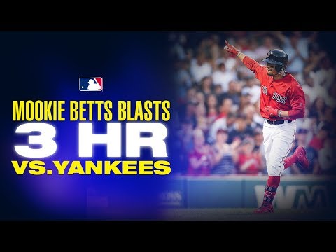 Video: Betts blasts three homers against Yankees!