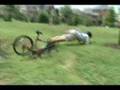 Bike jump over creek goes bad